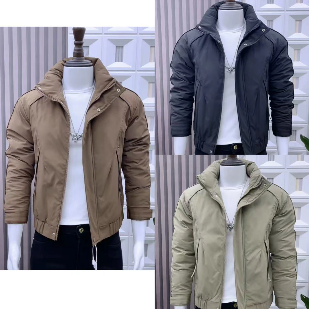 新款男士冬季保暖加厚轻奢潮流立领休闲时尚修身百搭潮流棉服外套