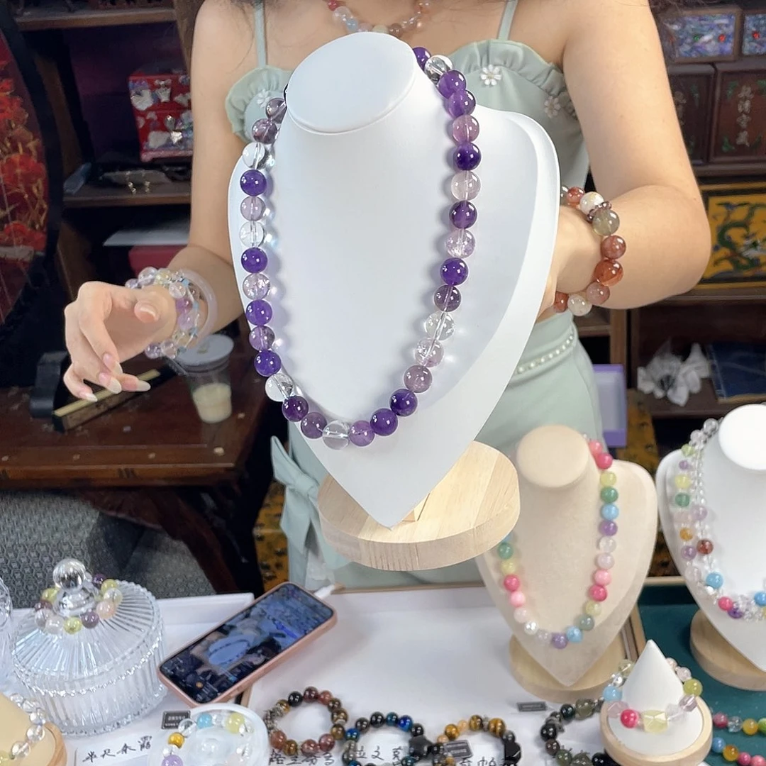 水晶手链银S925镀金镶嵌