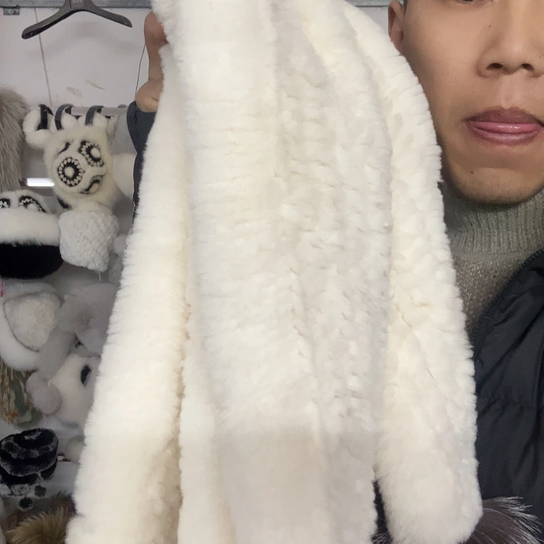 晶***作美丽诺羊毛真皮真皮围巾皮草