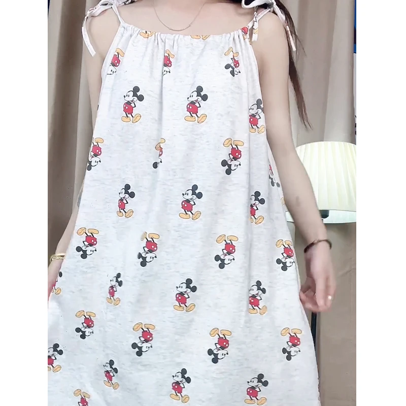 【花灰米奇】吊带睡衣女带胸垫休闲时尚出片可外穿女士连衣裙睡裙