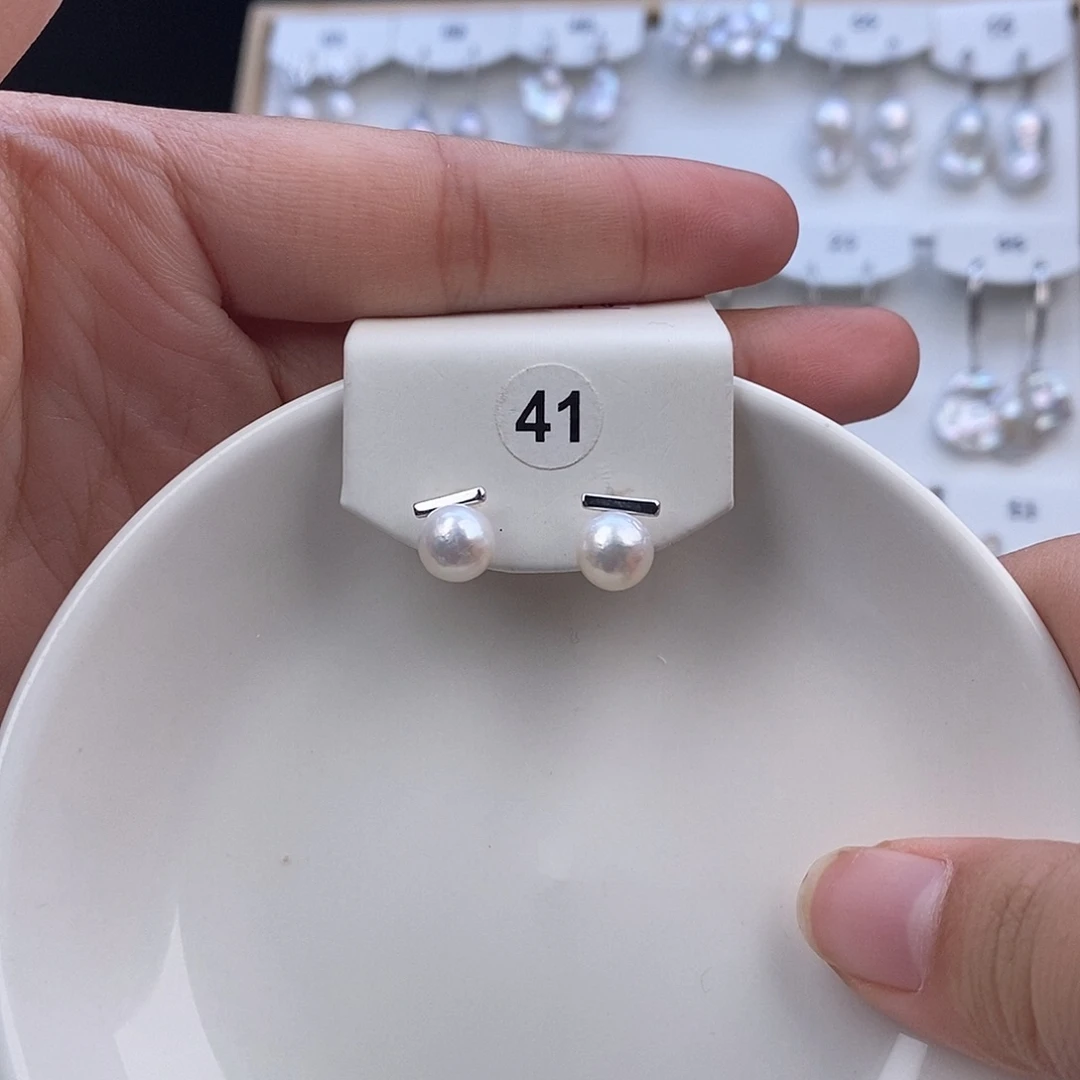 耳饰淡水珍珠银S925镶嵌
