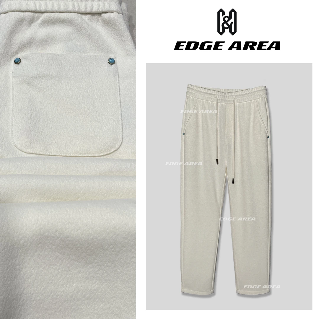 【EDGE AREA】秋季新款高奢羊毛休闲桑蚕丝卫裤男直筒卫裤熙度9660