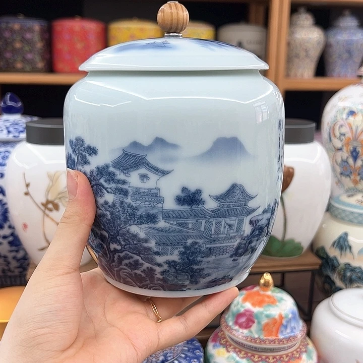 瓷片陶瓷茶叶罐密封罐