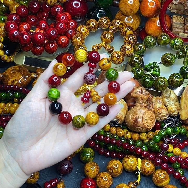 松木琥珀木文玩手串