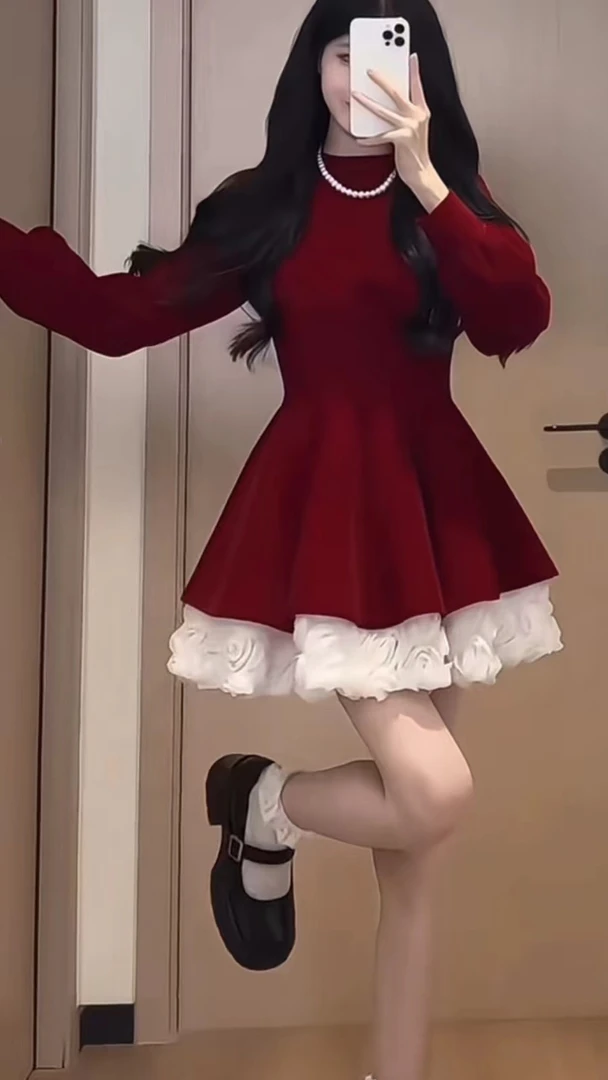 胖文文家#红裙子新年战袍大码