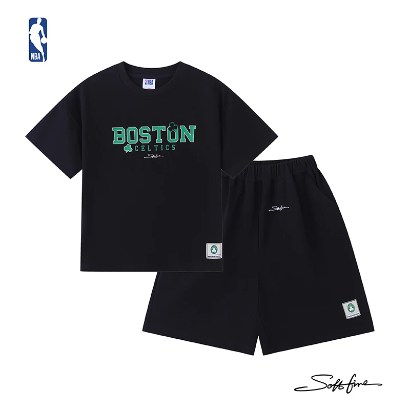 NBA联名战斗机款凯尔特人夏季套装运动速干衣服儿童