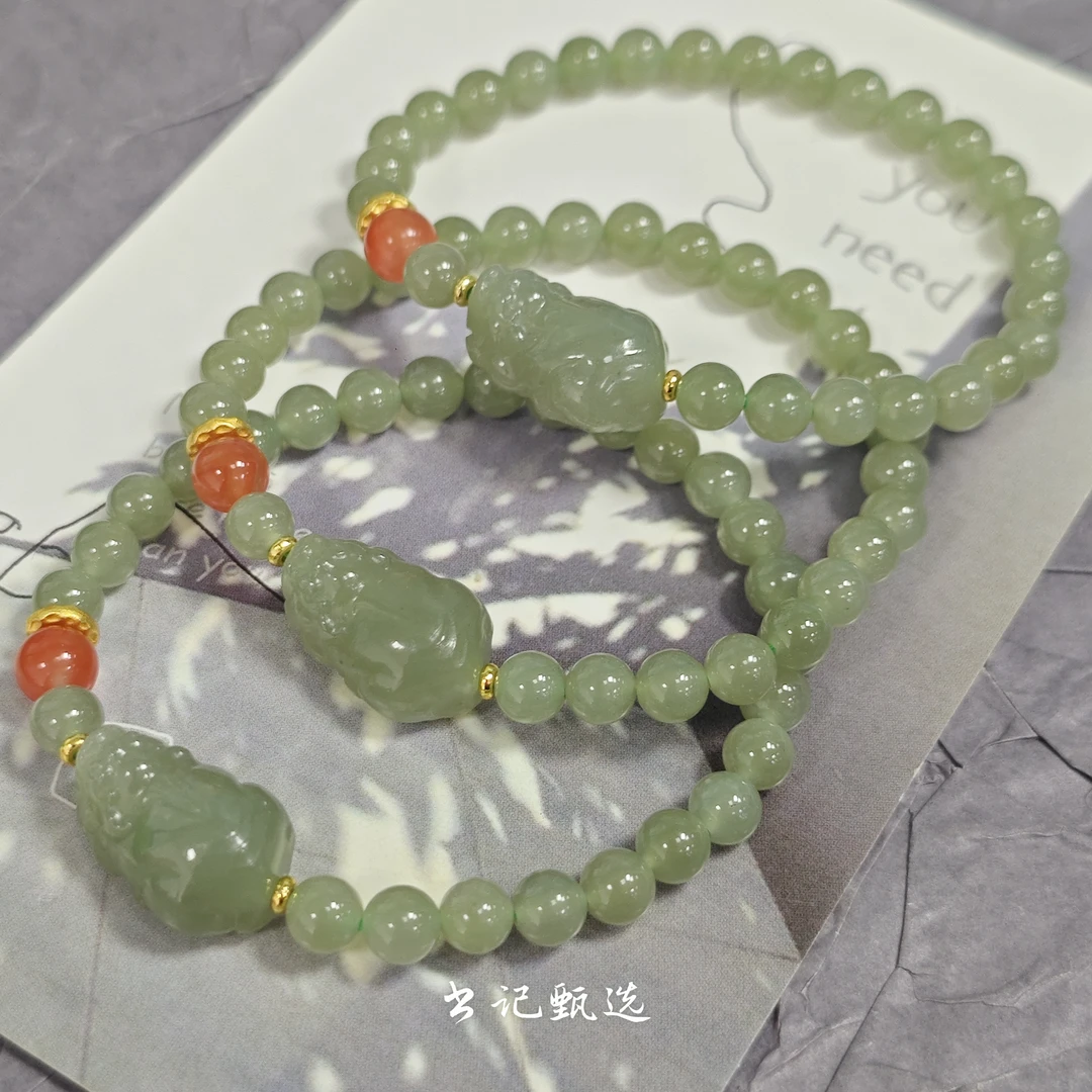 【书记甄选】原创和田玉单圈手链 多样性发一件 约5mm 5062CT