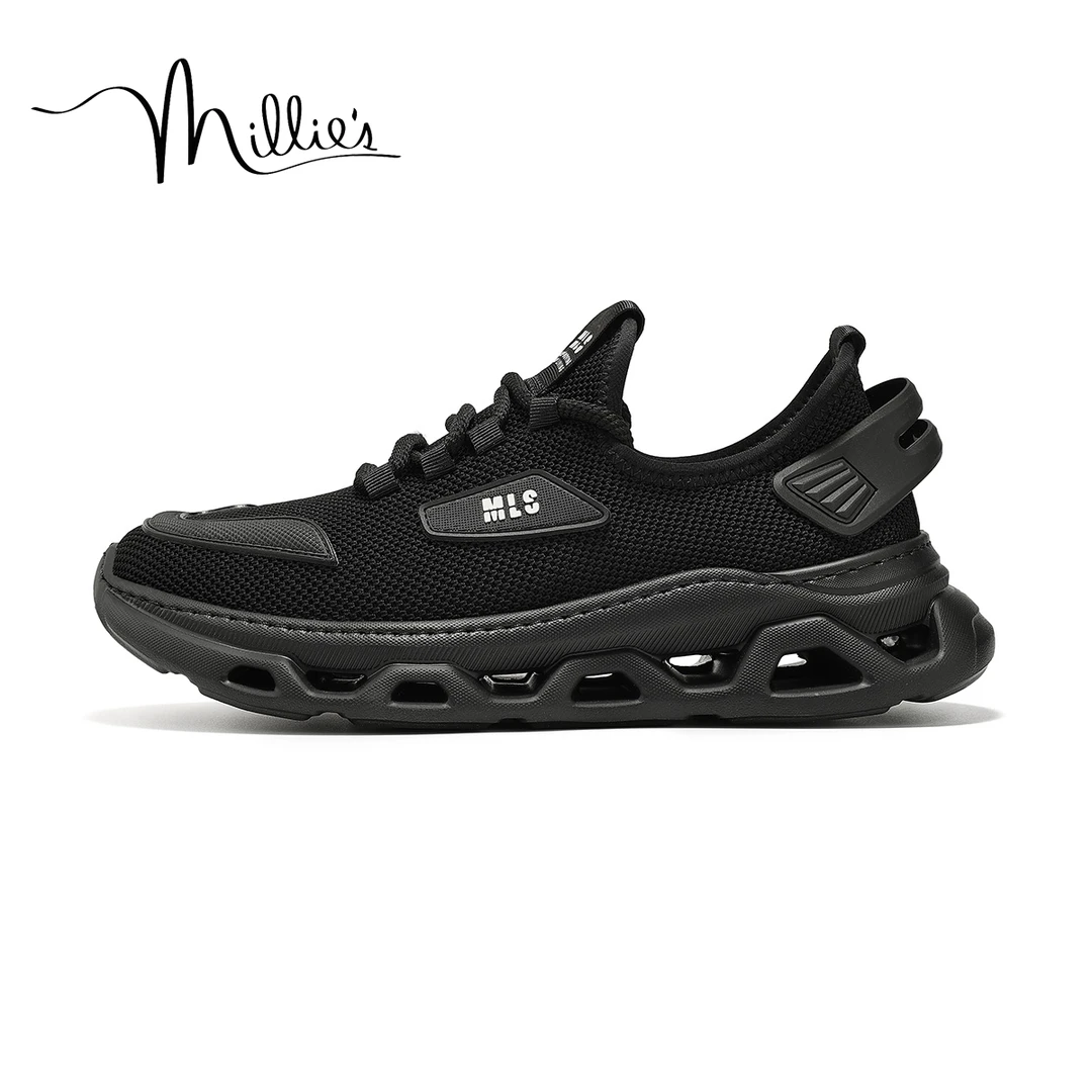 Millie's 妙丽 25夏季男运动休闲鞋舒适百搭透气轻便网面鞋