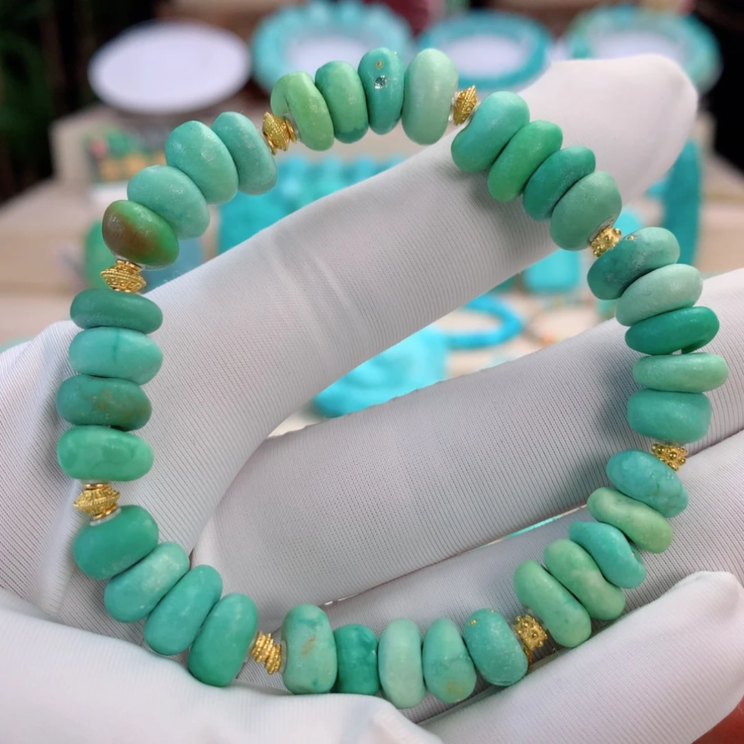 绿松石挂件18K金镶嵌