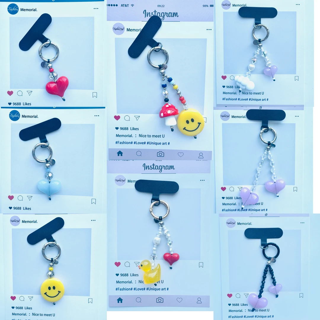 ST迷你手机壳挂链挂绳ins风短款可爱挂件女款通用手机壳挂饰