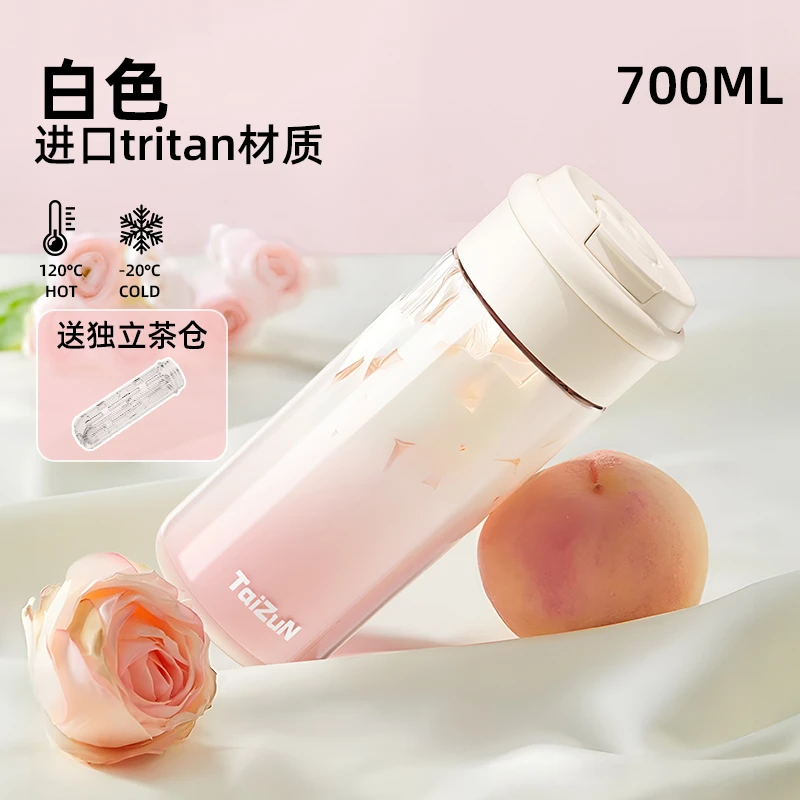 tritan水杯女生高颜值塑料耐高温运动女骑行便携防摔夏天泡茶杯子