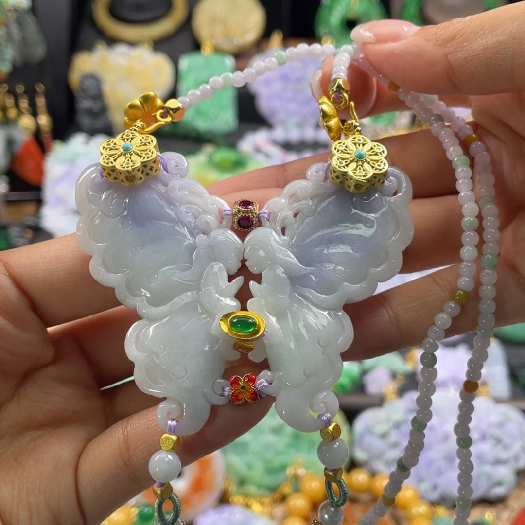 翡翠未镶嵌颈饰代编织