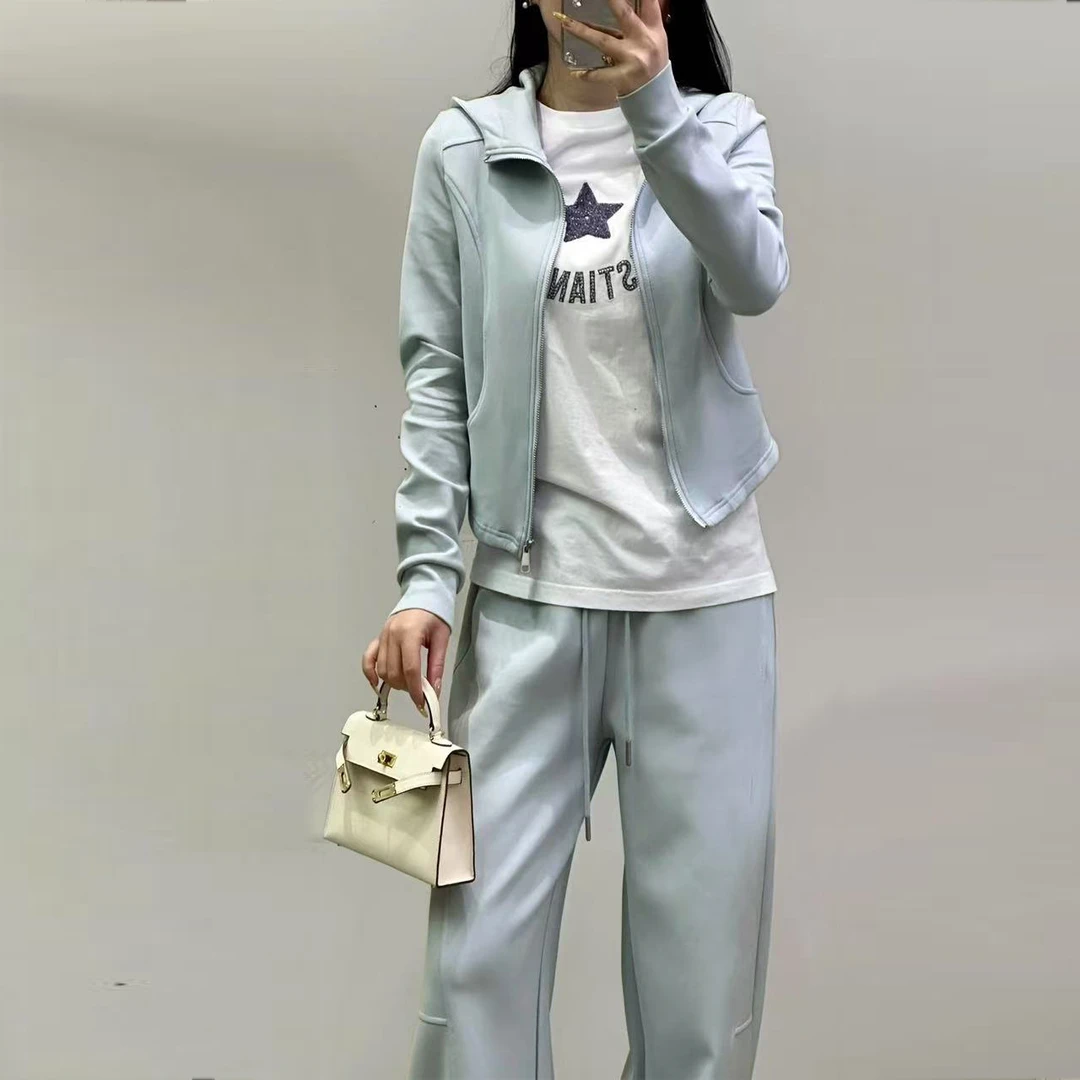 女士连帽休闲套装春季新款气质百搭显瘦运动两件套2630