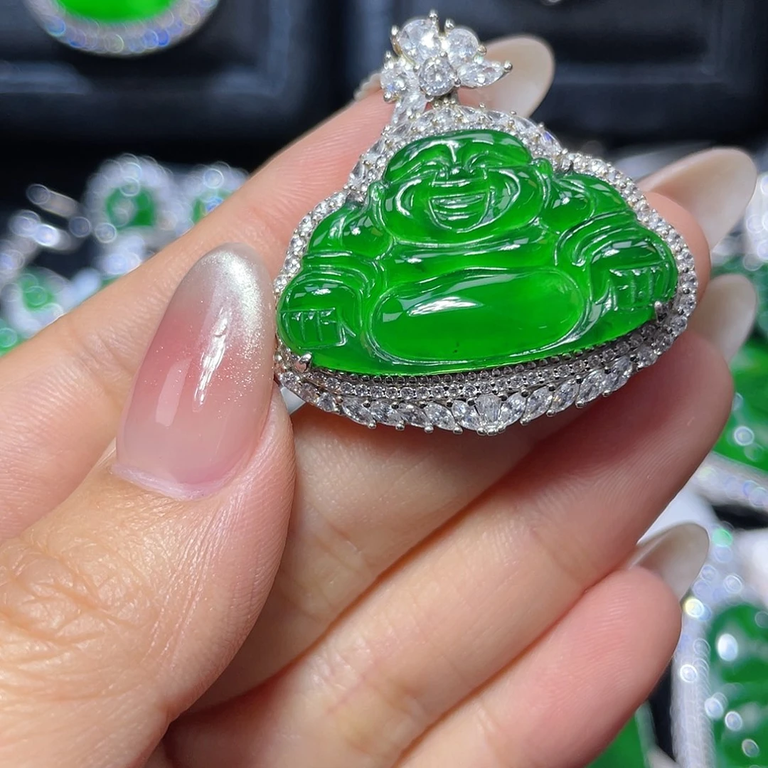 翡翠颈饰银S925镶嵌翡翠