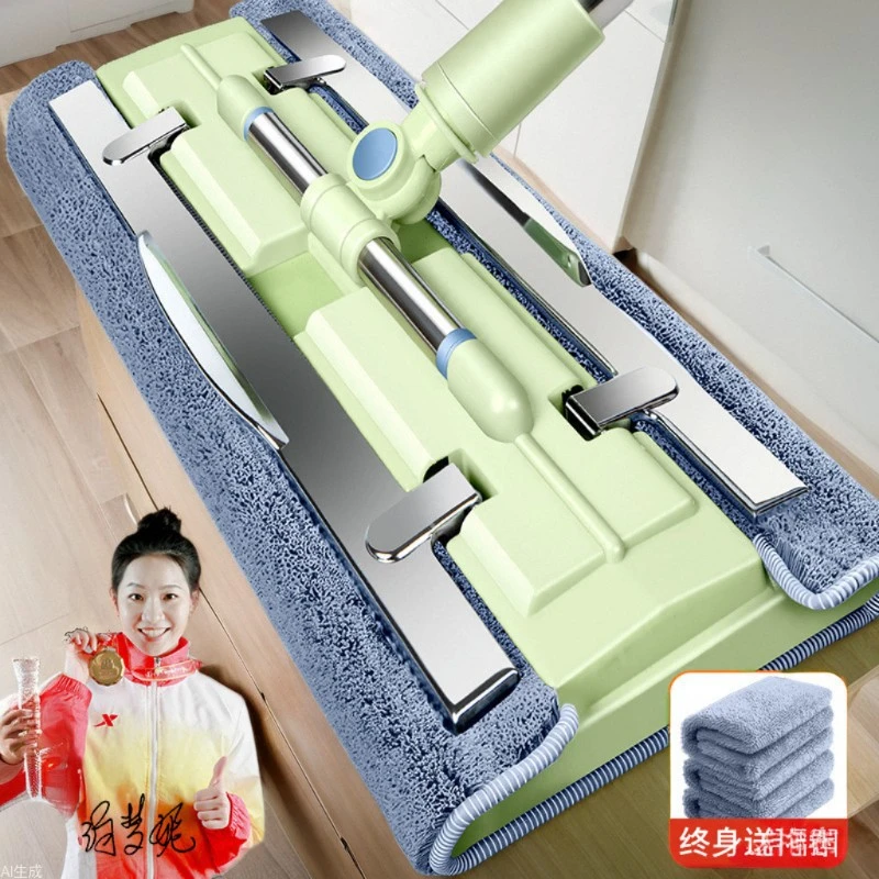 夹布板拖把家用一拖净免手洗吸水拖布2024新款拖把懒人拖地神器