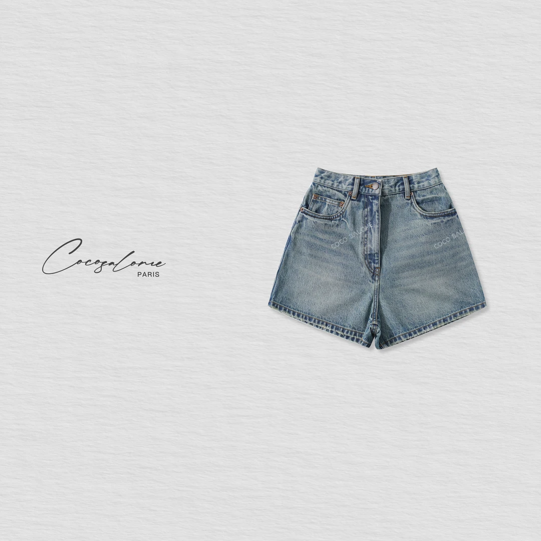 韩彬彬"瘦腿"夏日穿搭必备百搭休闲通勤显腿长牛仔短裤1397-10