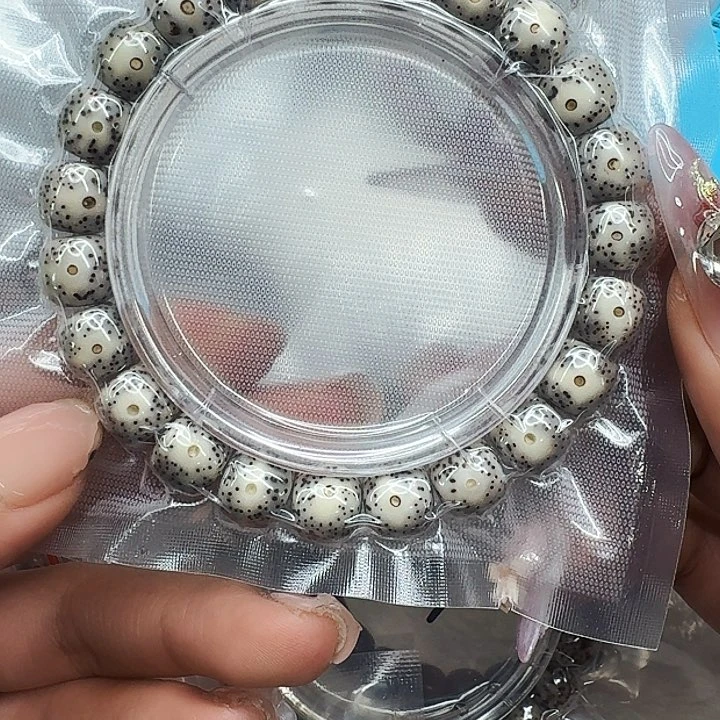 星月菩提手串502高端卡姿兰大眼睛黑灰菩提10桶单圈