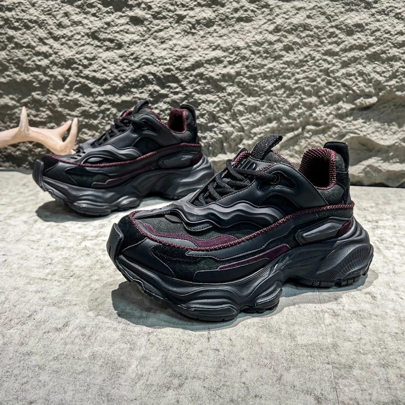 机甲烈影老爹鞋男高级感2025新款原创高端厚底增高炸街潮牌潮鞋男