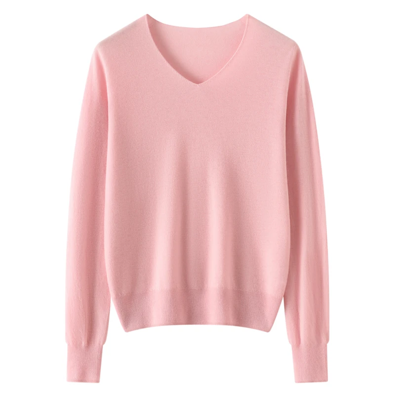 S·Y·C【法式软糯】V领无缝修身打底针织衫女