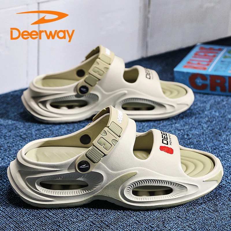 德尔惠拖鞋男夏季外穿防臭新款男士凉拖鞋沙滩鞋踩屎感舒适一字拖