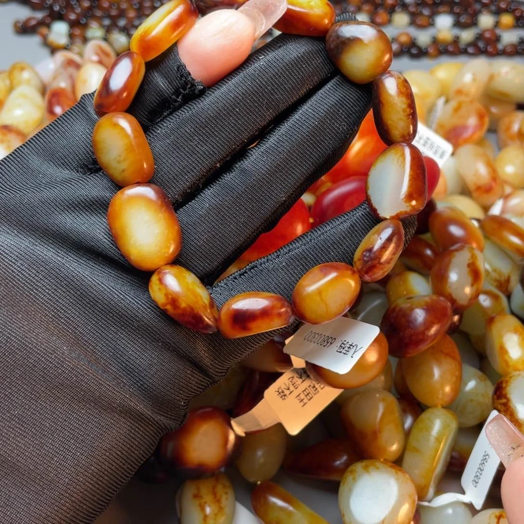 和田玉手链未镶嵌桂**石