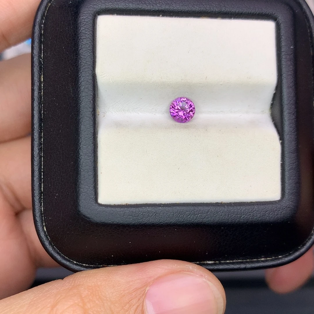 彩色蓝宝石裸石62分正圆紫蓝宝