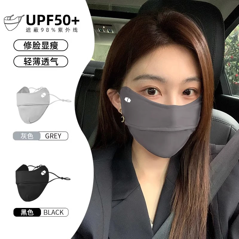 防晒口罩防紫外线女夏季薄款冰丝透气遮阳开车骑行全脸面罩护眼角