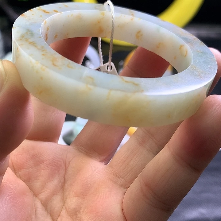 定制翡翠未镶嵌贵妃天然翡翠洒金正圈手镯