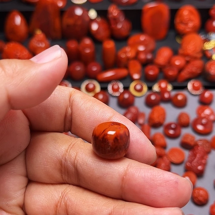 南红玛瑙未镶嵌配饰火焰纹老型14.5mm