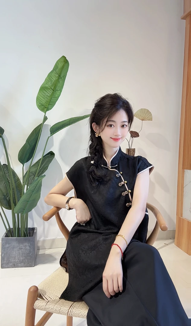 奥黛DY2790樱美嘉100桑蚕丝苏萝夏季新款新中式国风立领叠穿上衣