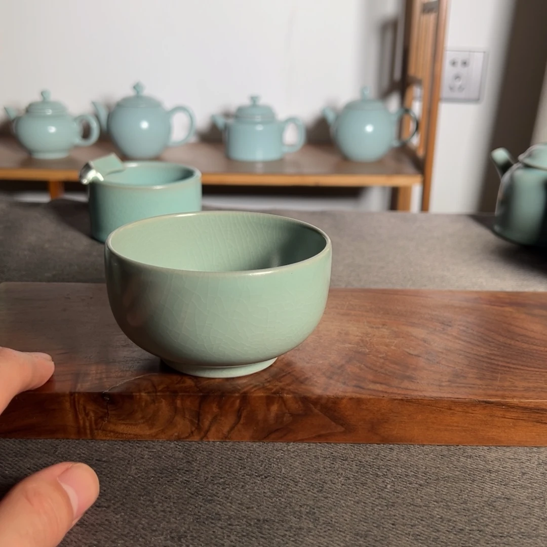 瓷片王国奇老师仿古釉天青罗汉盏