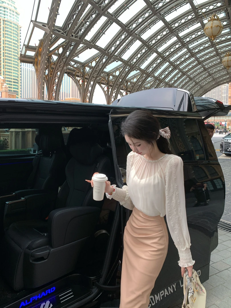 【雅乔定制】贵感气质 法式灯笼袖雪纺上衣吊带两件套DYTH-25063928