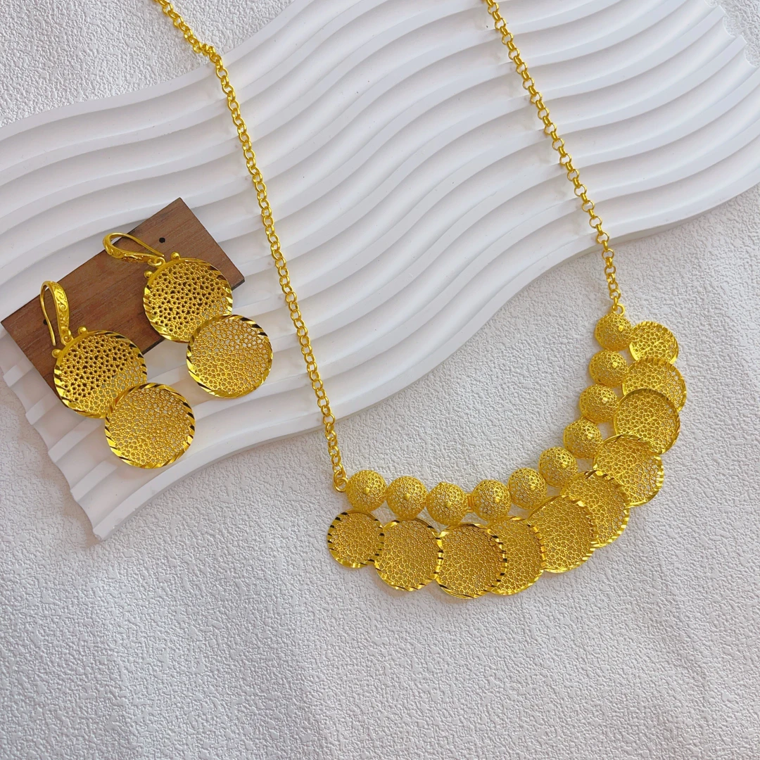 铜合金项链 铜合金delzok复古项链百搭轻奢锁骨链金色饰品7789