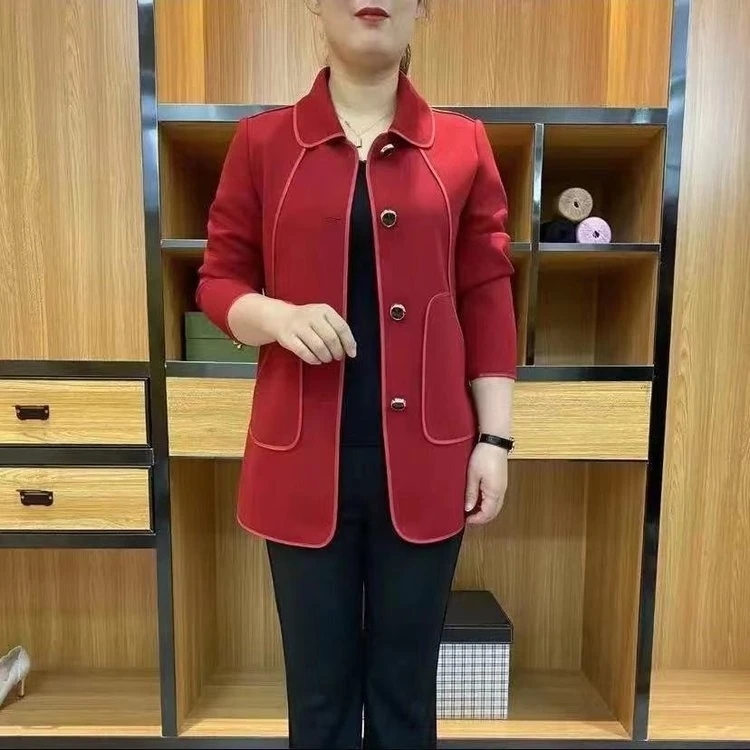 春季新款时尚百搭显瘦气质宽松减龄洋气简约妈妈装风衣外套上衣02