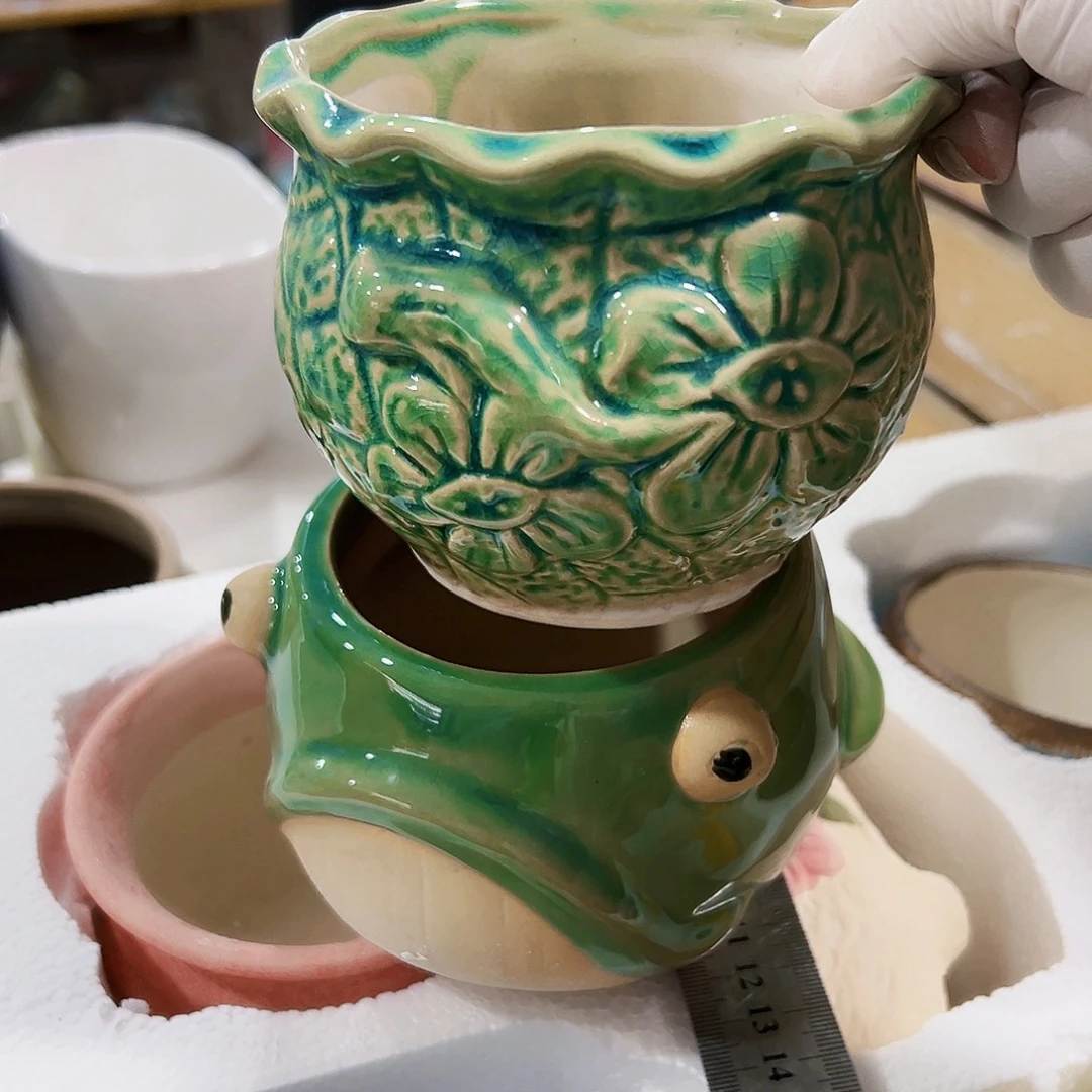 有孔，外贸尾单陶瓷花盆凑单10米包邮