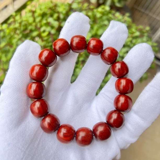 无胶无蜡印度小叶紫檀1314老型鸡血红龙鳞纹5A泥料檀香紫檀手串