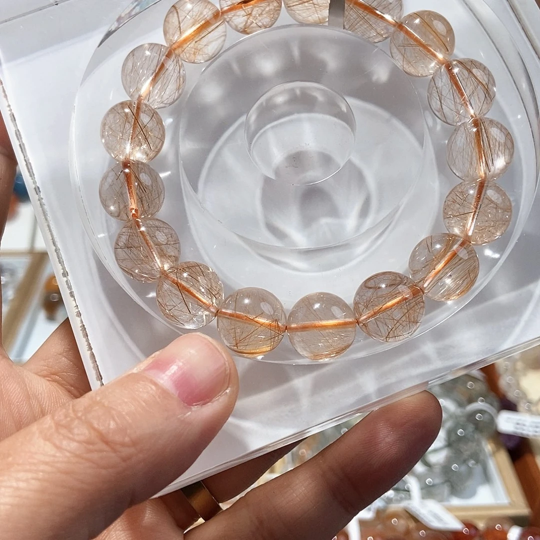 水晶手串未镶嵌苏**白发晶毕业12➕