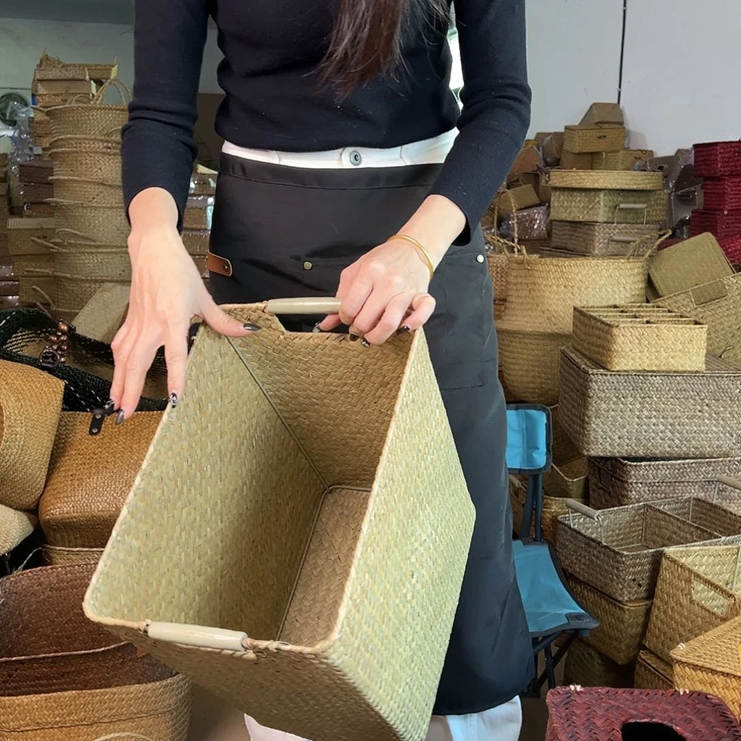 草编草编包/草编收纳盒带瑕疵