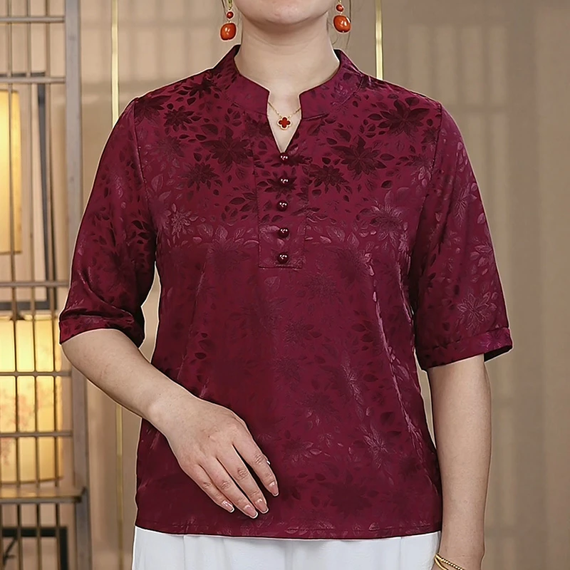 【005上海定制提花】2025年春季新款定制v领显瘦气质百搭小衫