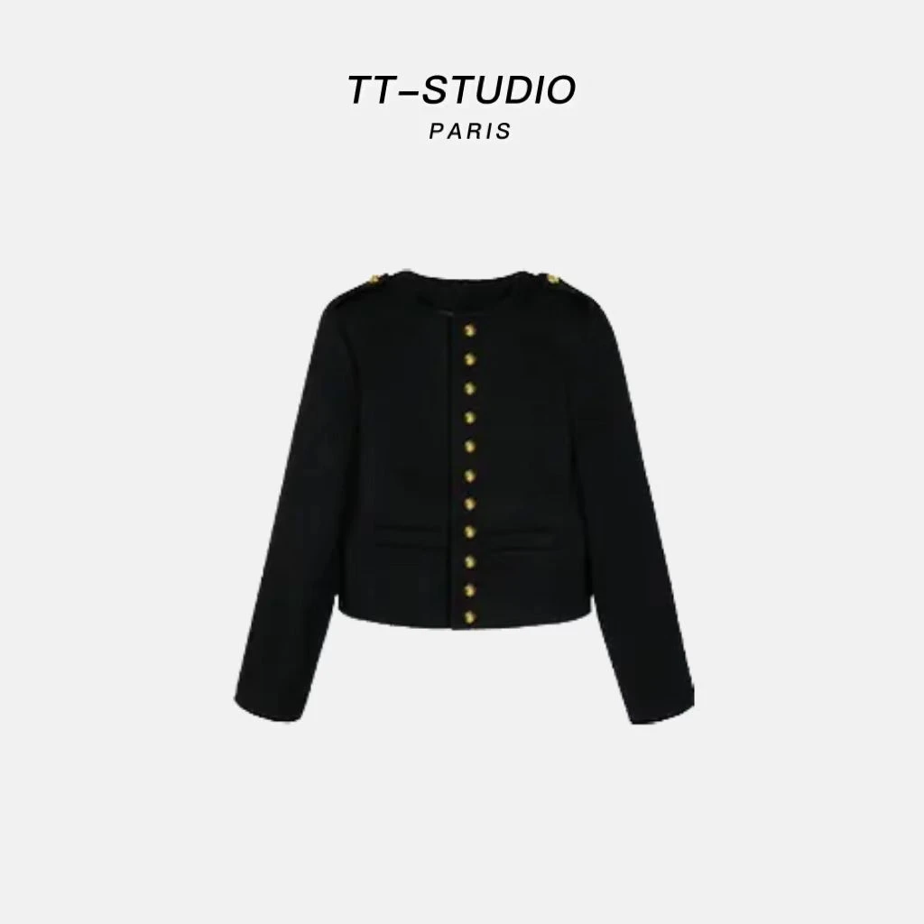 TT【金豆子】绵羊毛复古西服外套极简西装女XZ23033