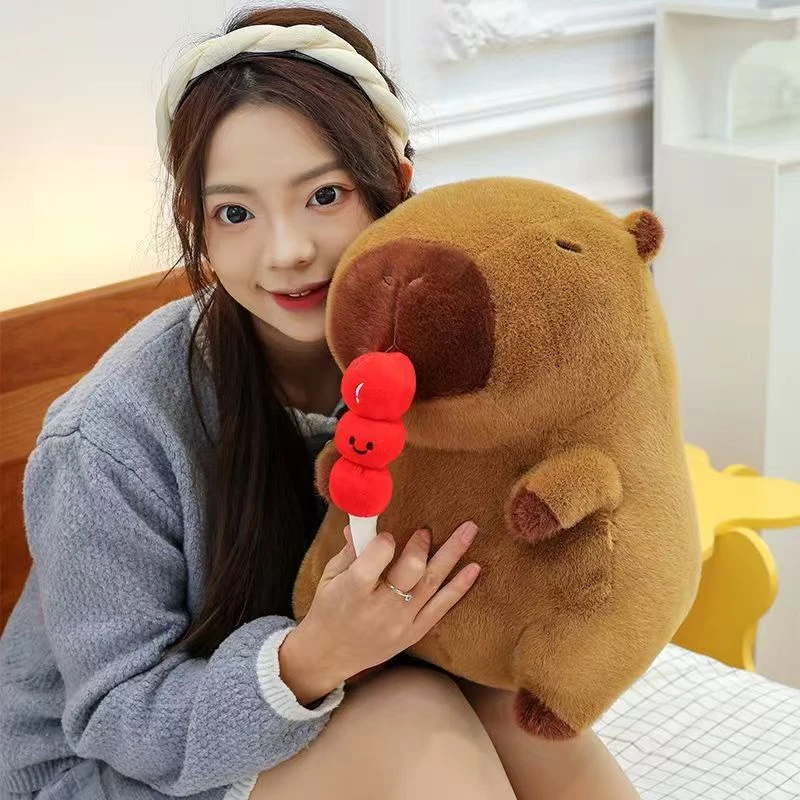 新款可爱糖葫芦卡皮巴拉水豚创意可拉伸毛绒玩具公仔新年礼物