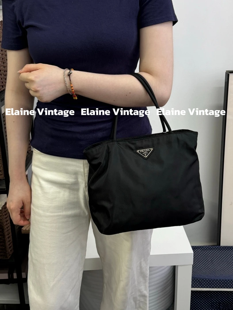 95新 Prada/普拉达 普拉达/黑银手拎单肩包26cm/Y492