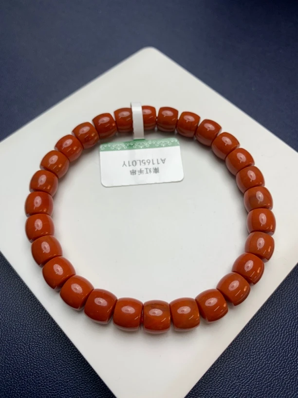 天然南红直切手串时尚南红单圈7mm+