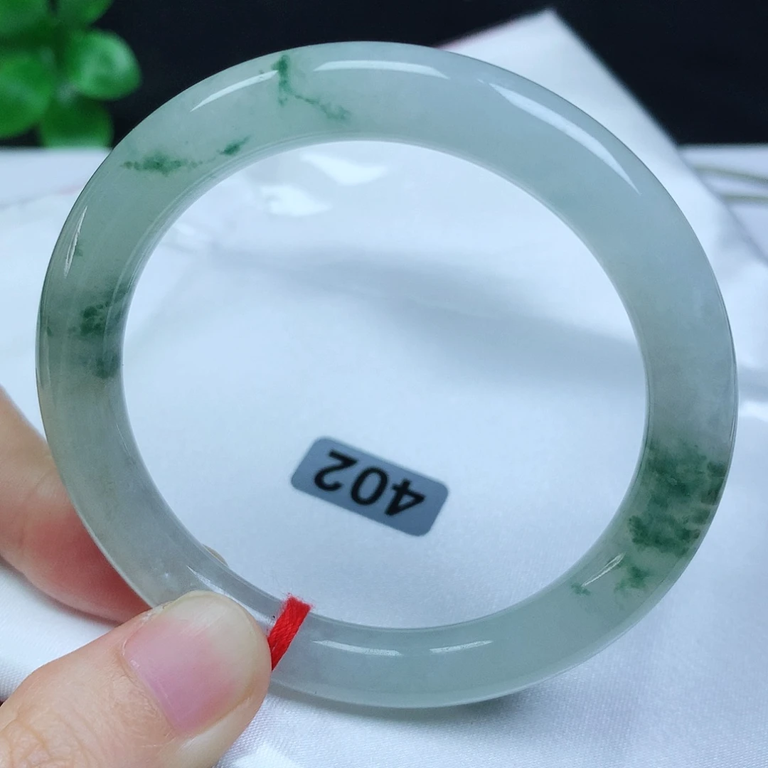 未镶嵌手镯翡翠52.7圈口冰飘花美人条402