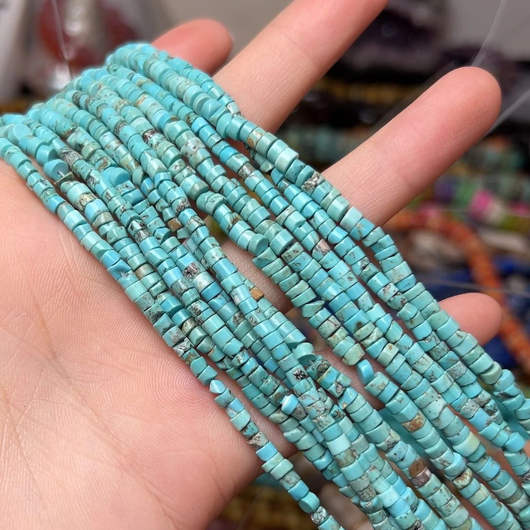 玛瑙/玉髓合金珠宝半成品C324。 4mm原矿松石隔片一条