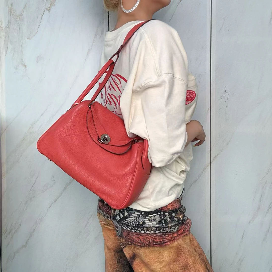 95新 Hermes/爱马仕 红色 lendy /0000