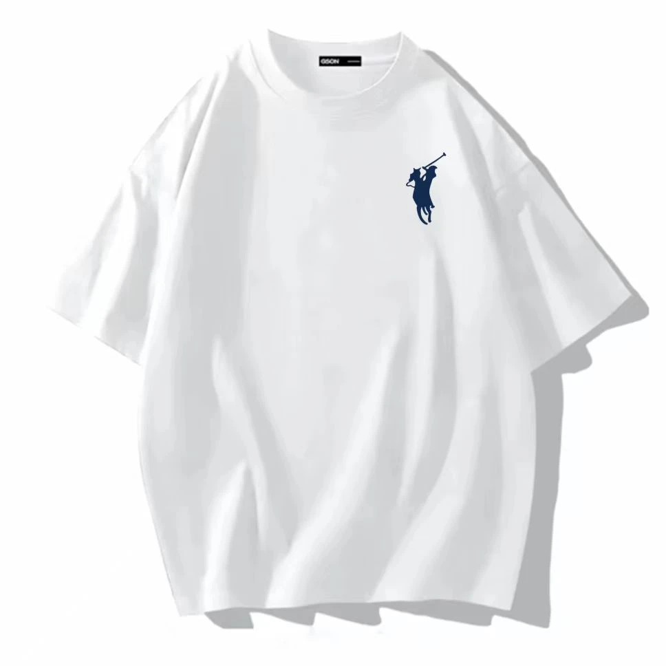 保罗时尚百搭圆领宽松落肩T恤