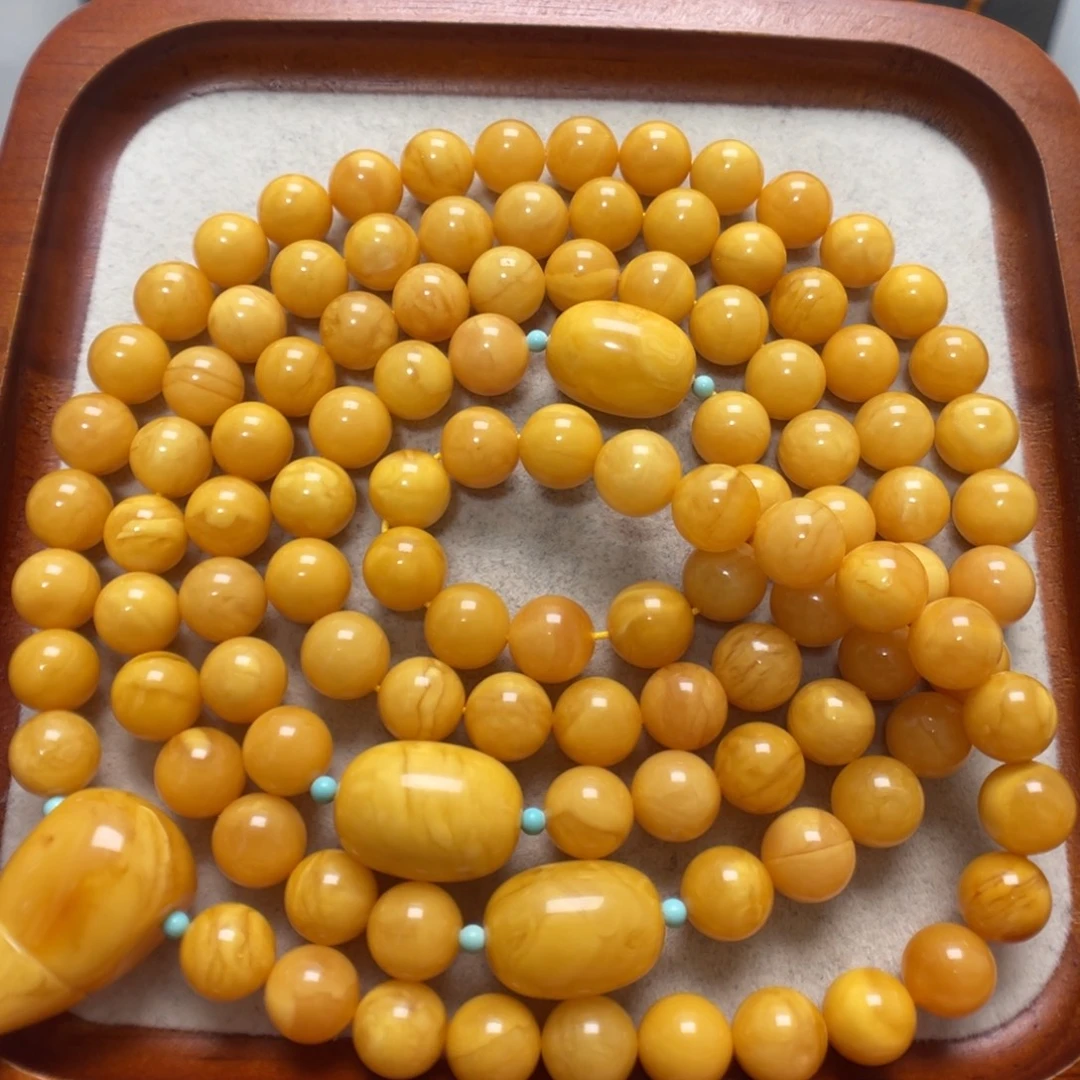 蜜蜡未镶嵌项链108