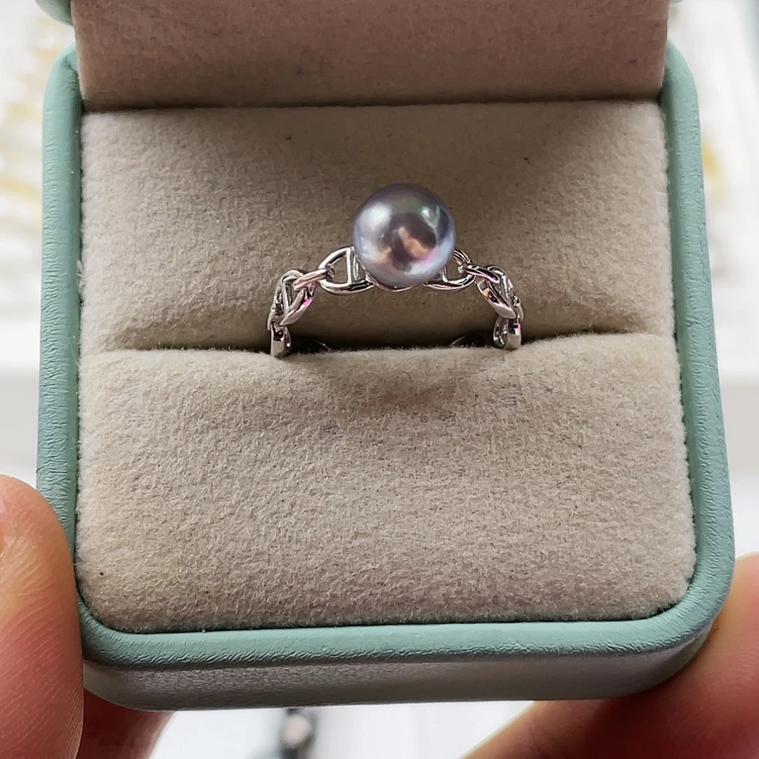 银S925镶嵌海水珍珠戒指