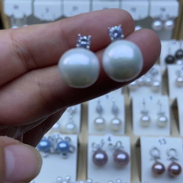 耳饰淡水珍珠银S925镶嵌